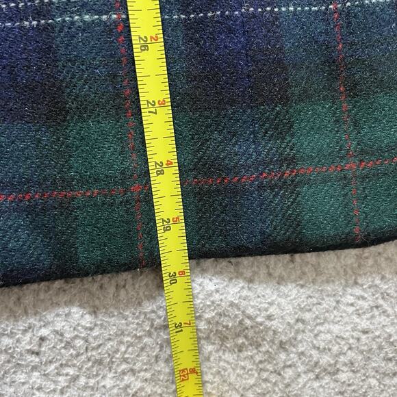 Pendleton Blazer Women 14 Black Watch Vintage Virgin Wool Green Plaid 70s Preppy - Picture 16 of 16